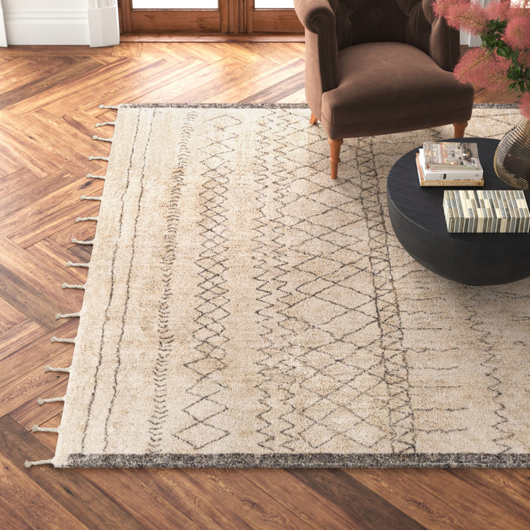 Clover Cotton Gray/Cream Rug & Reviews Joss & Main